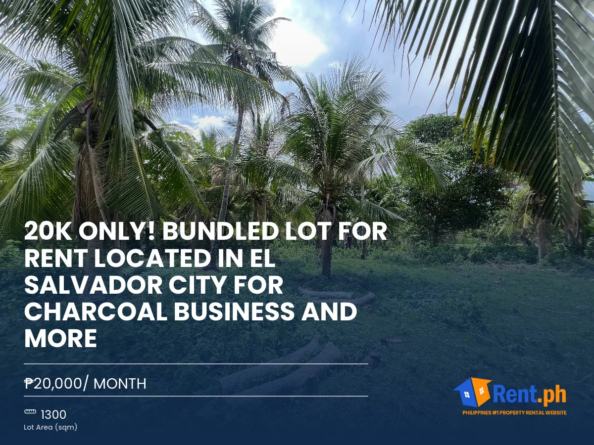 20K ONLY! BUNDLED LOT FOR RENT LOCATED IN EL SALVADOR CITY FOR CHARCOAL BUSINESS AND MORE