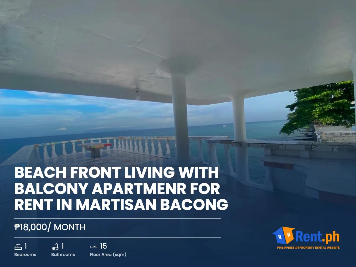 Beach front living with  Balcony Apartmenr For Rent in Martisan Bacong
