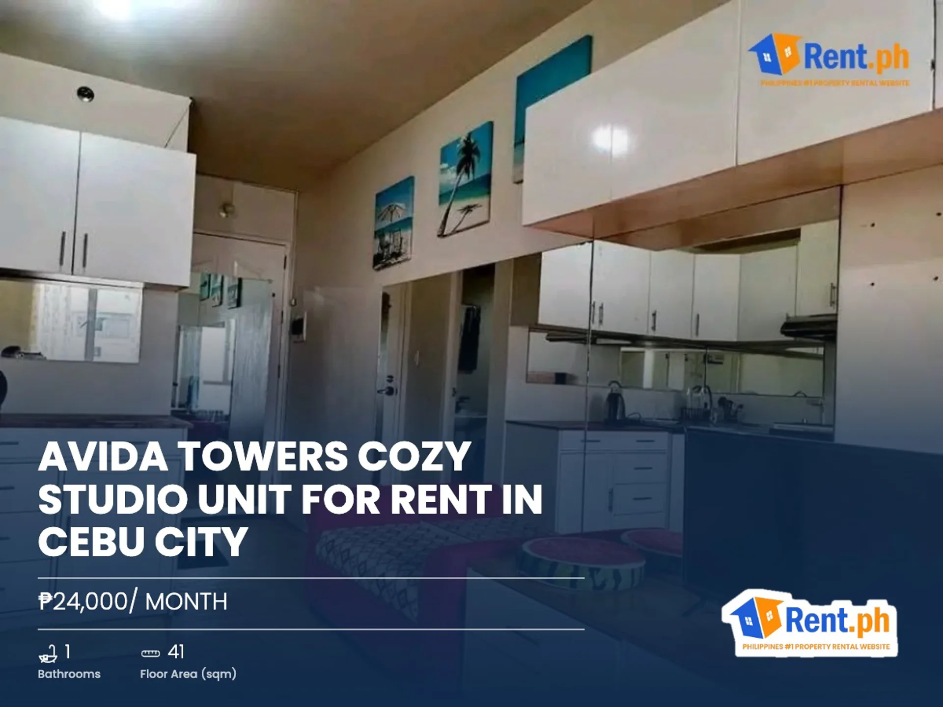Avida Towers Cozy Studio Unit For Rent in Cebu City
