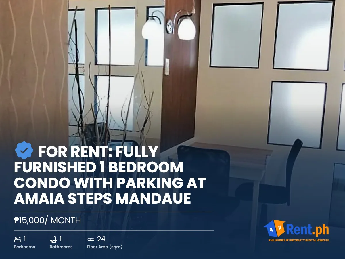 For Rent: Fully Furnished 1 Bedroom Condo with Parking at Amaia Steps Mandaue