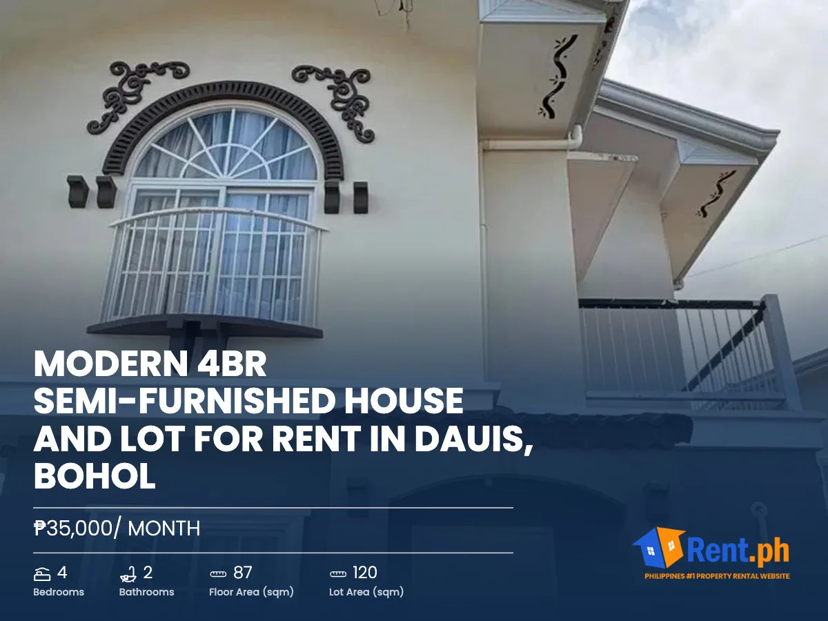 Modern 4BR Semi-Furnished House and Lot For Rent in Dauis, Bohol