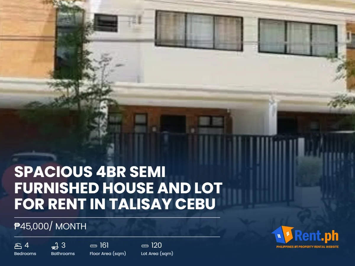 Spacious 4BR Semi Furnished House and Lot For Rent in Talisay Cebu