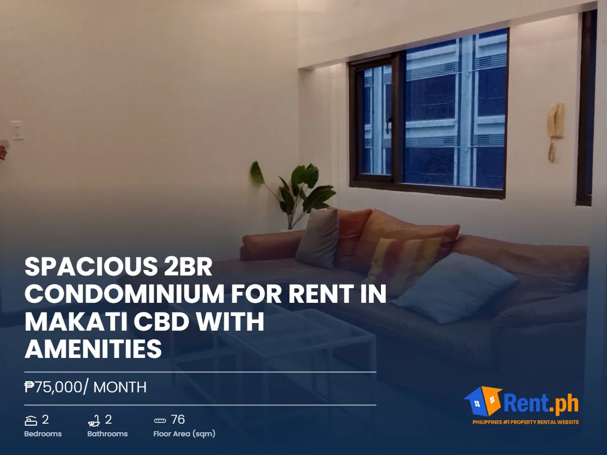 Spacious 2BR Condominium For Rent in Makati CBD with Amenities