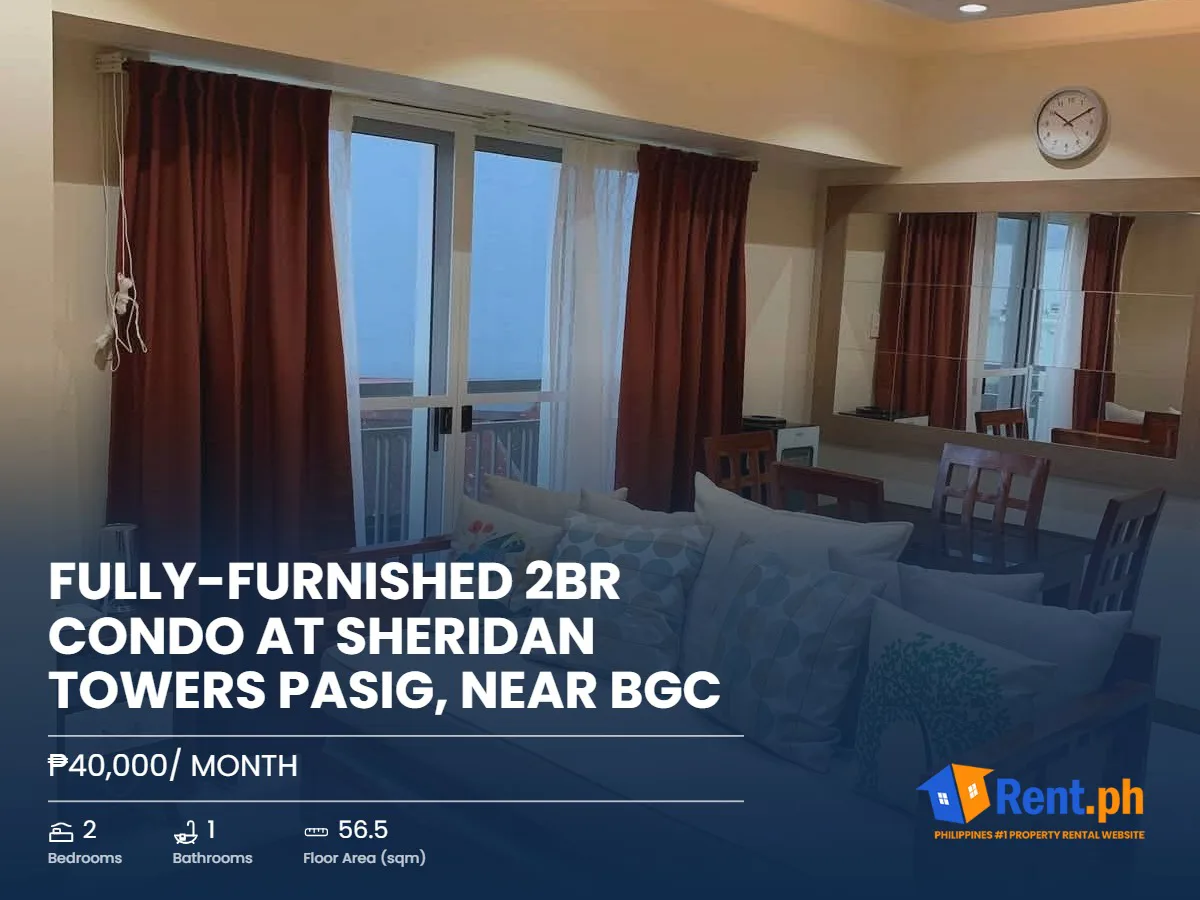 Fully-Furnished 2BR Condo at Sheridan Towers Pasig, Near BGC