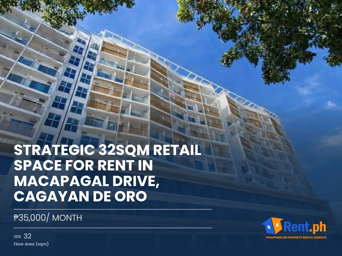 Strategic 32sqm Retail Space For Rent in Macapagal Drive, Cagayan De Oro