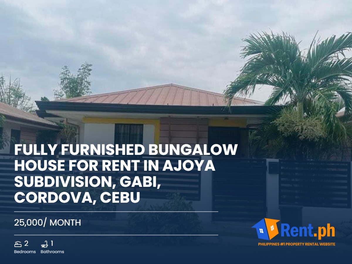 Fully furnished Bungalow House for RENT in Ajoya Subdivision, Gabi, Cordova, Cebu