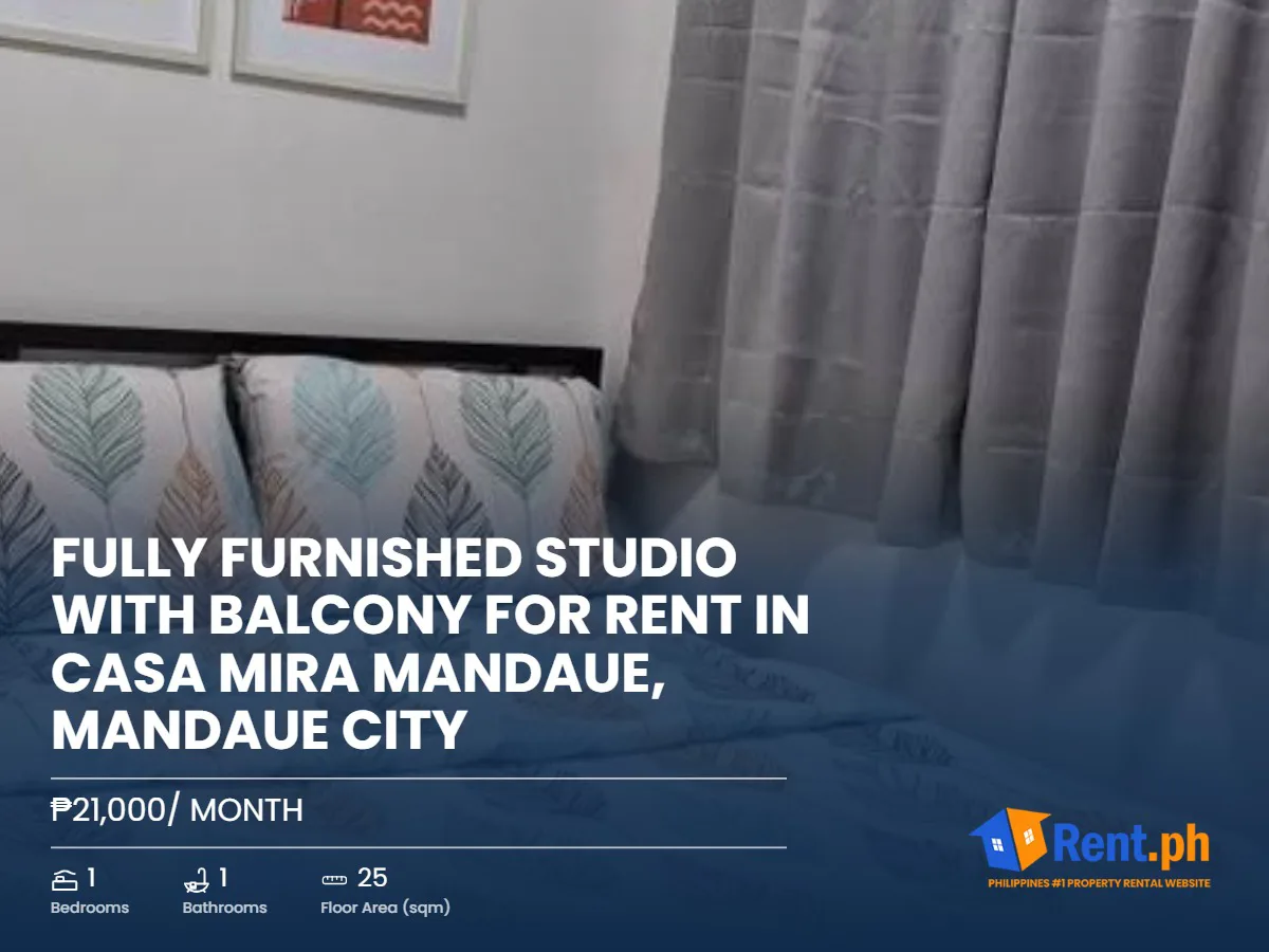 Fully furnished Studio with Balcony for RENT in Casa Mira Mandaue, Mandaue City