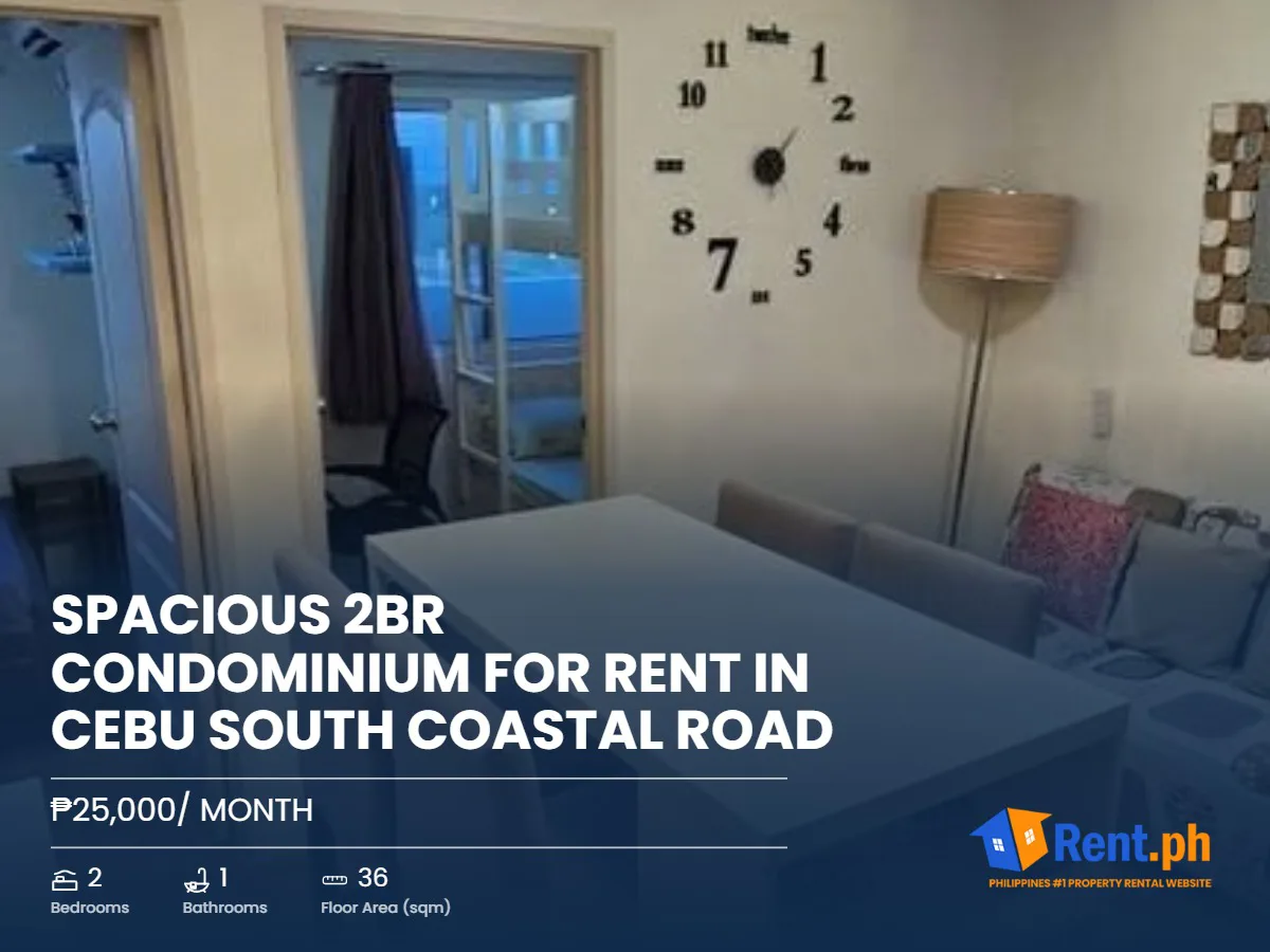 Spacious 2BR Condominium For Rent in Cebu South Coastal Road