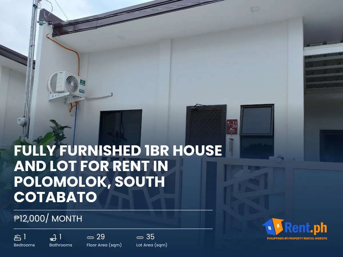Fully Furnished 1BR House and Lot For Rent in Polomolok, South Cotabato
