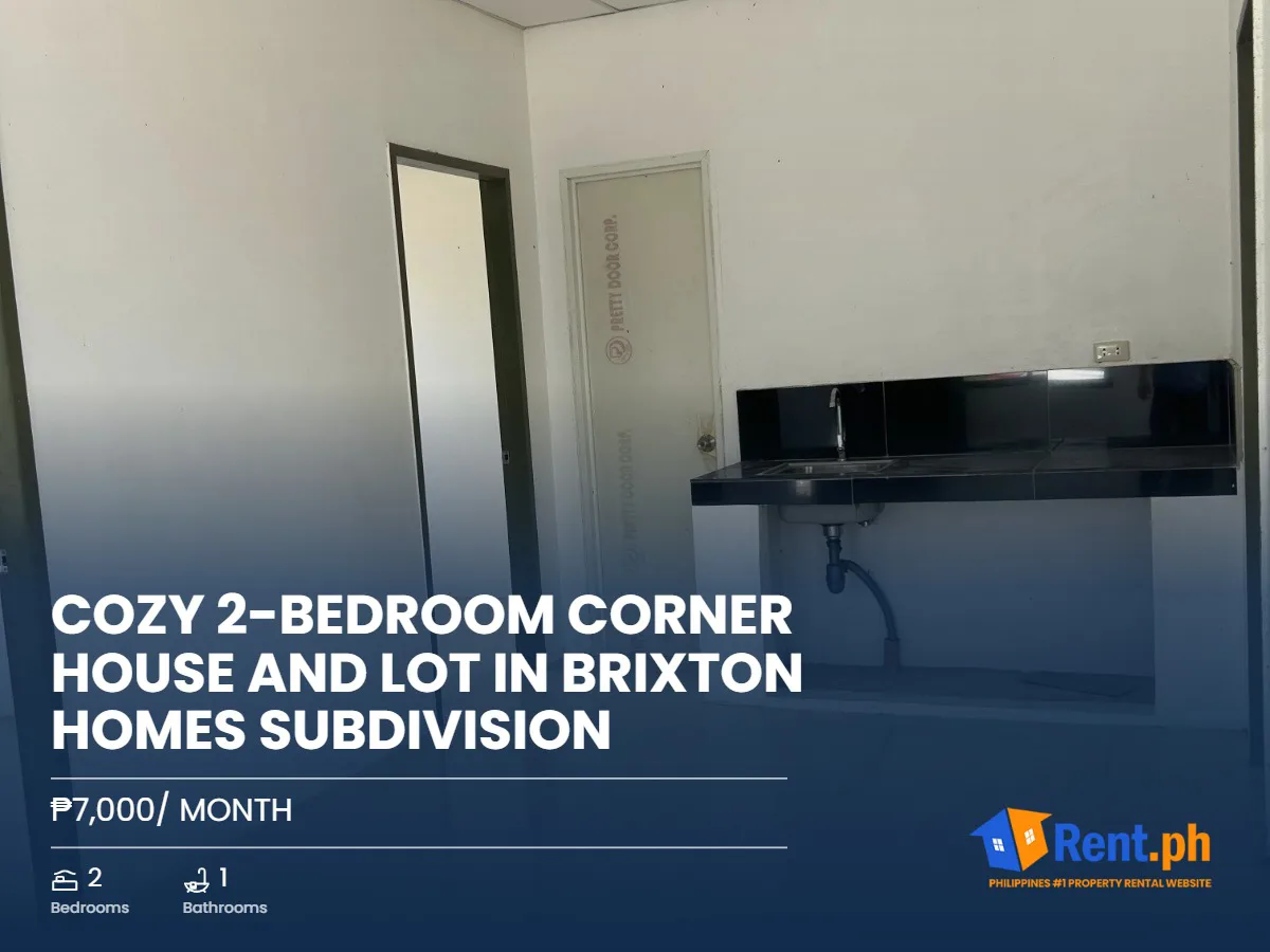 Cozy 2-bedroom Corner House and Lot in Brixton Homes Subdivision