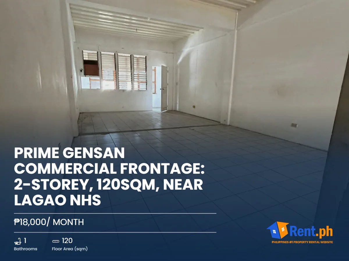 Prime Gensan Commercial Frontage: 2-Storey, 120sqm, Near Lagao NHS
