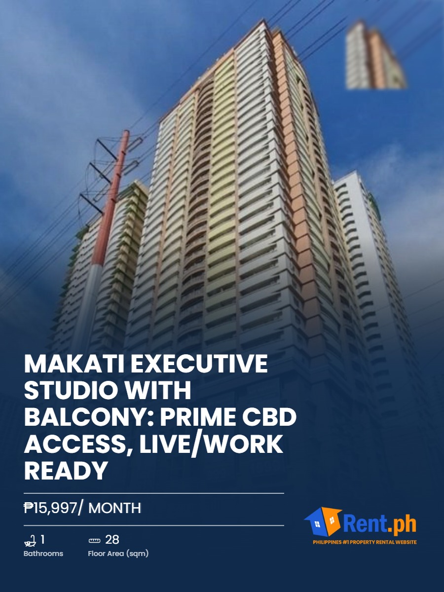 Makati Executive Studio with Balcony: Prime CBD Access, Live/Work Ready