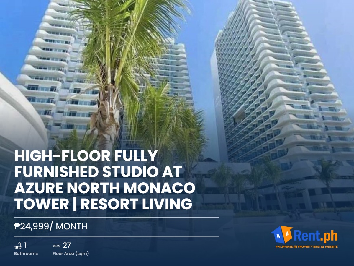 High-Floor Fully Furnished Studio at Azure North Monaco Tower | Resort Living