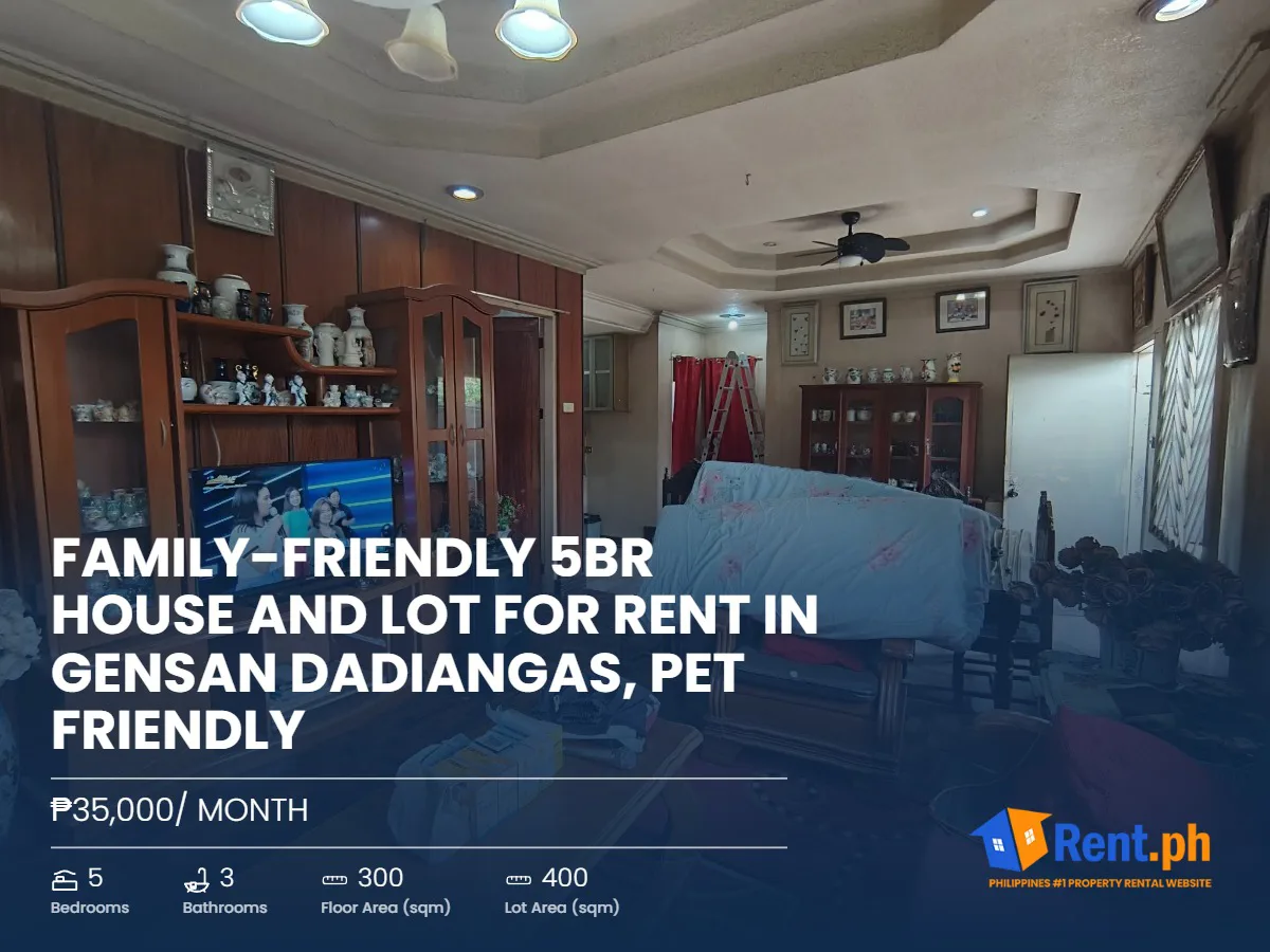 Family-Friendly 5BR House and Lot For Rent in Gensan Dadiangas, Pet Friendly