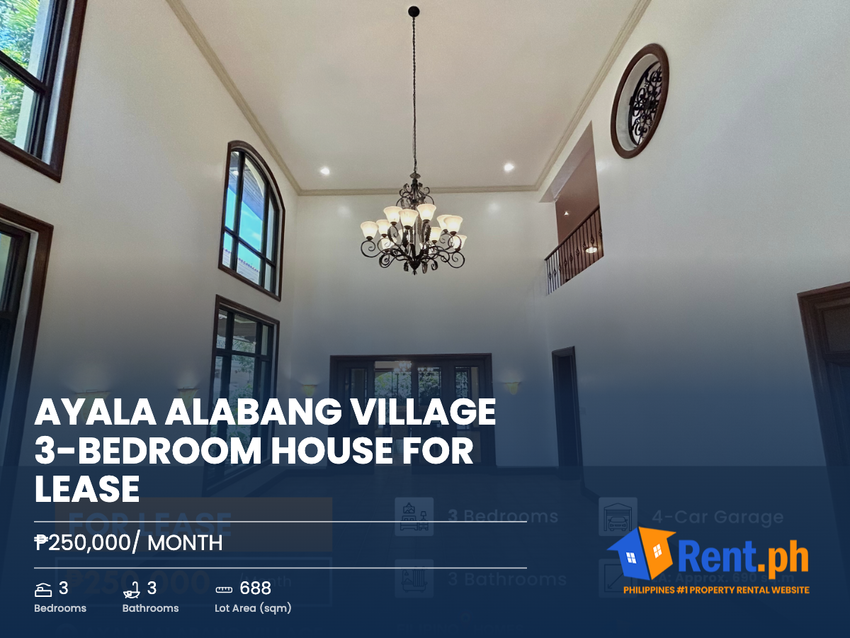 Ayala Alabang Village 3-Bedroom House for Lease