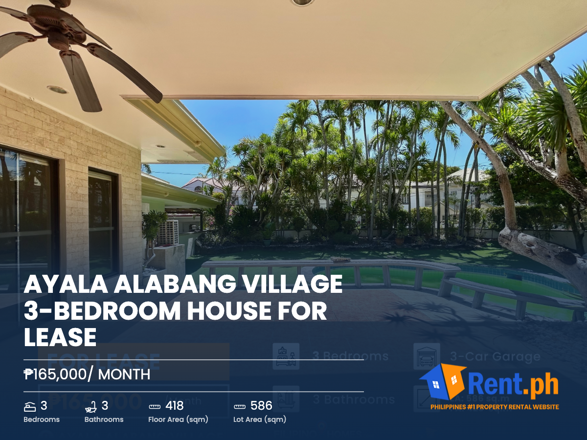 Ayala Alabang Village 3-Bedroom House for Lease