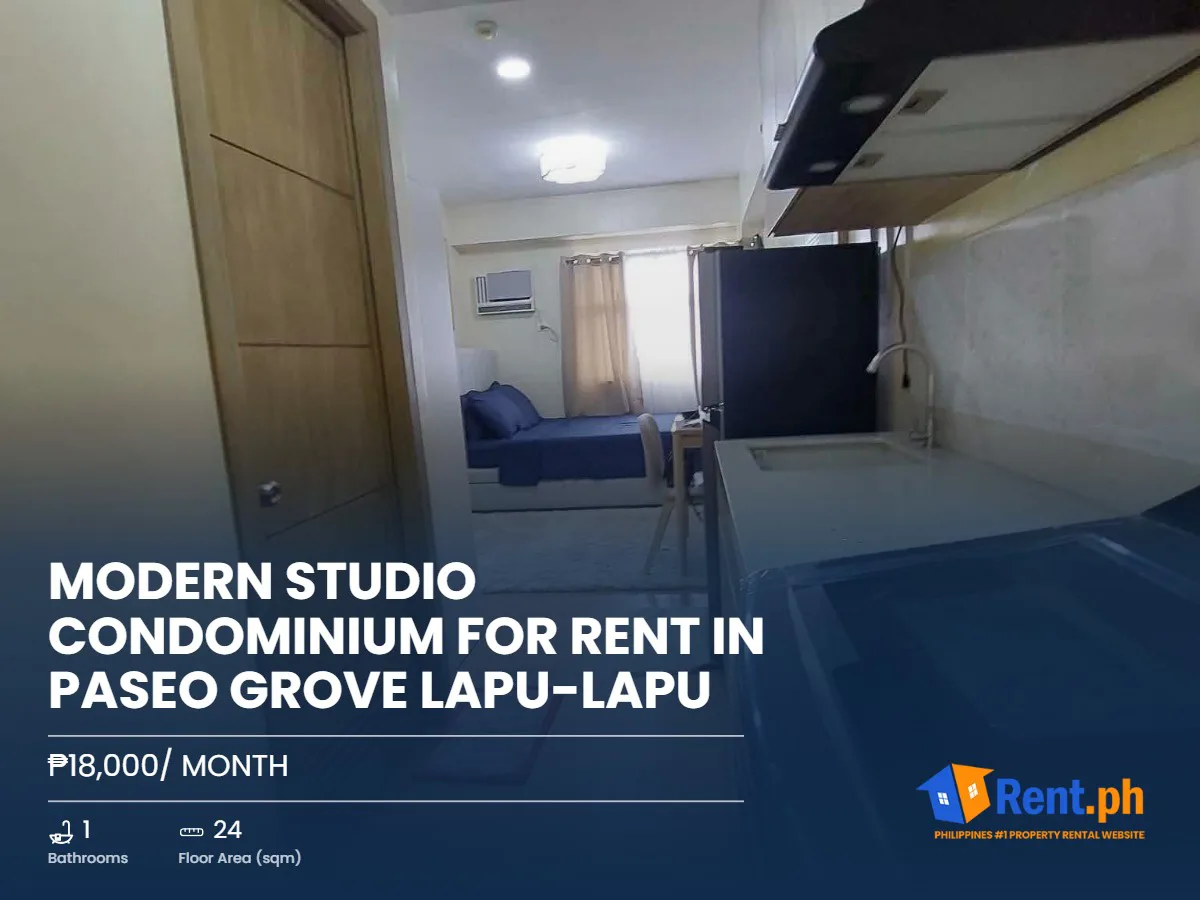 Modern Studio Condominium For Rent in Paseo Grove Lapu-Lapu
