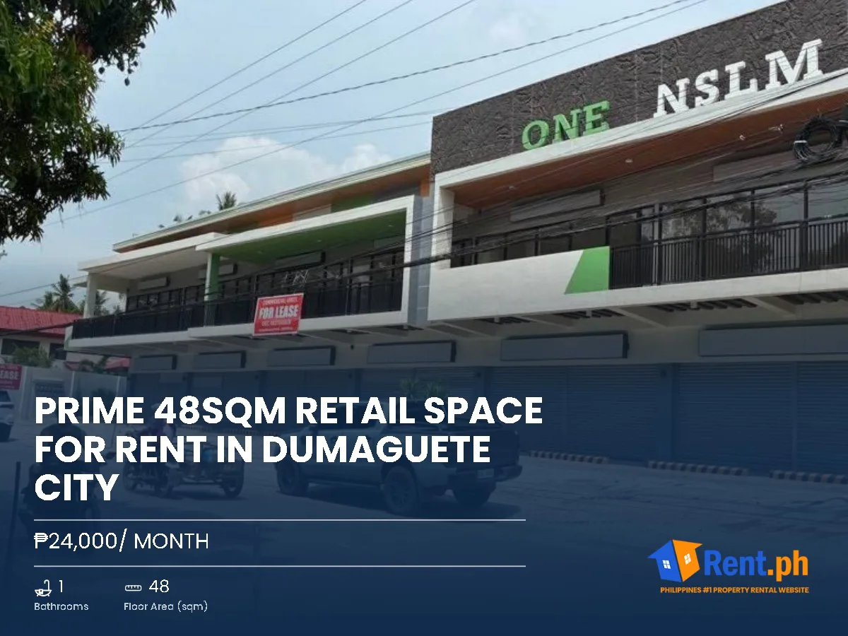 Prime 48sqm Retail Space For Rent in Dumaguete City