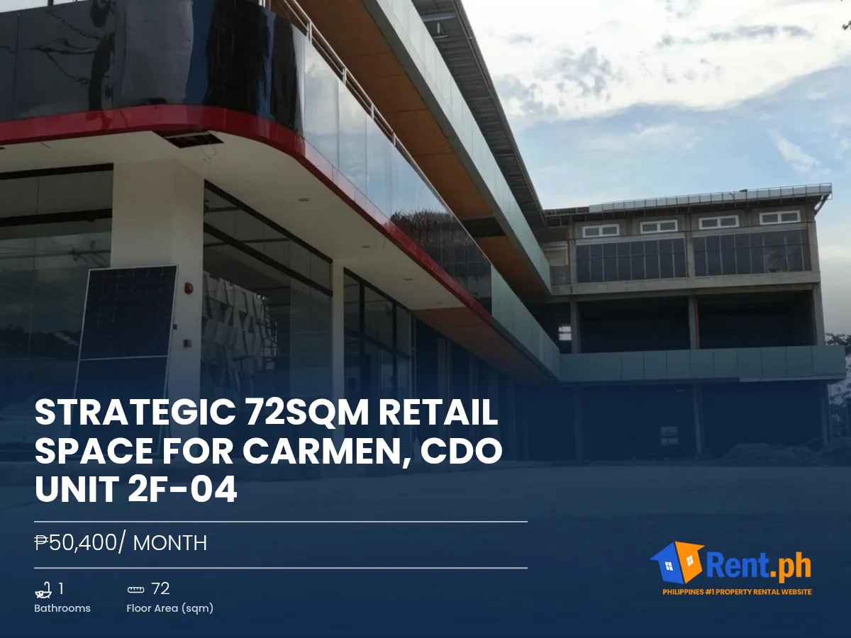 Strategic 72sqm Retail Space For Carmen, CDO Unit 2F-04