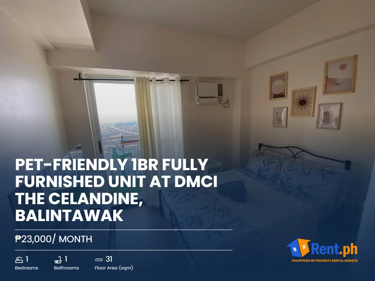 Pet-Friendly 1BR Fully Furnished Unit at DMCI The Celandine, Balintawak