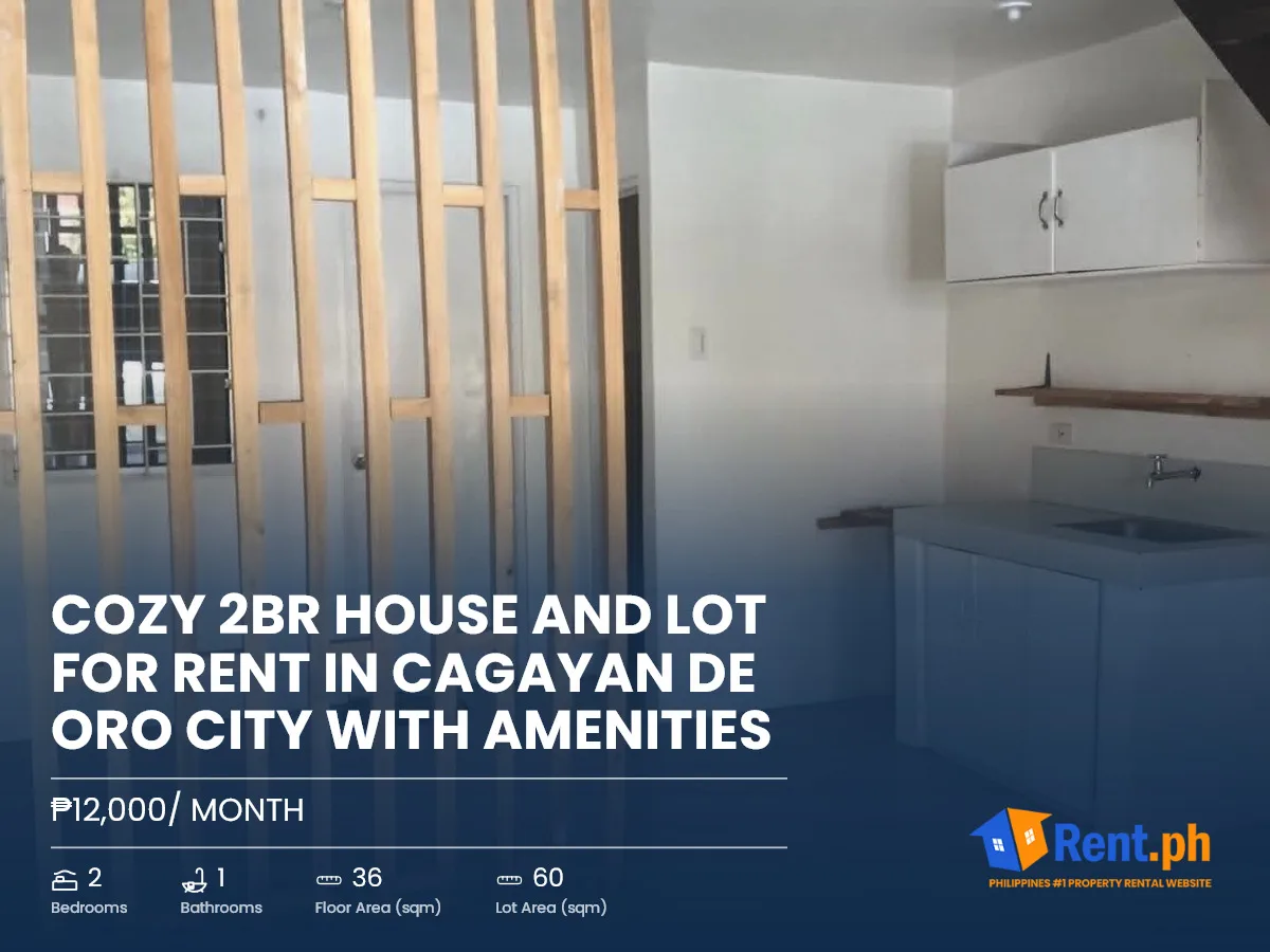 Cozy 2BR House and Lot For Rent in Cagayan de Oro City with Amenities