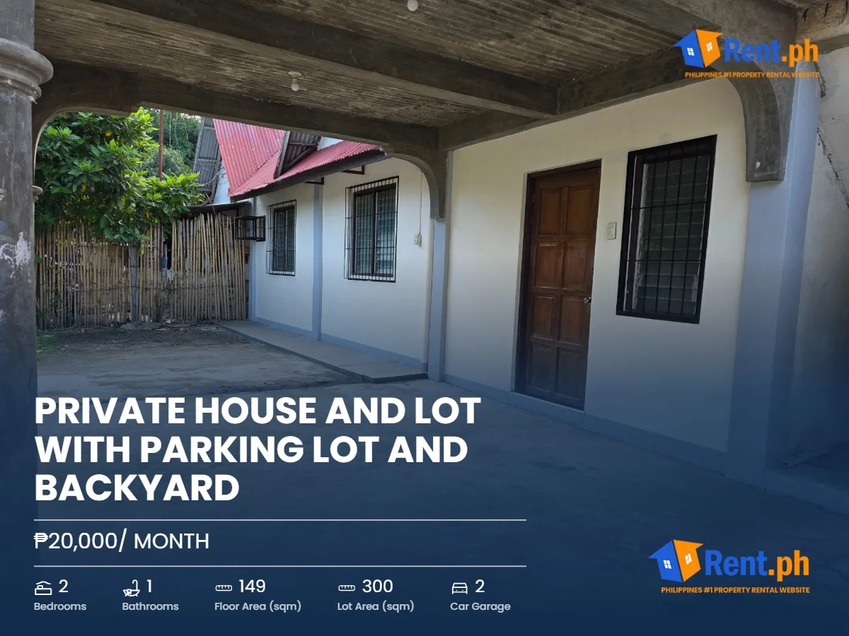 Private House and lot with Parking lot and Backyard
