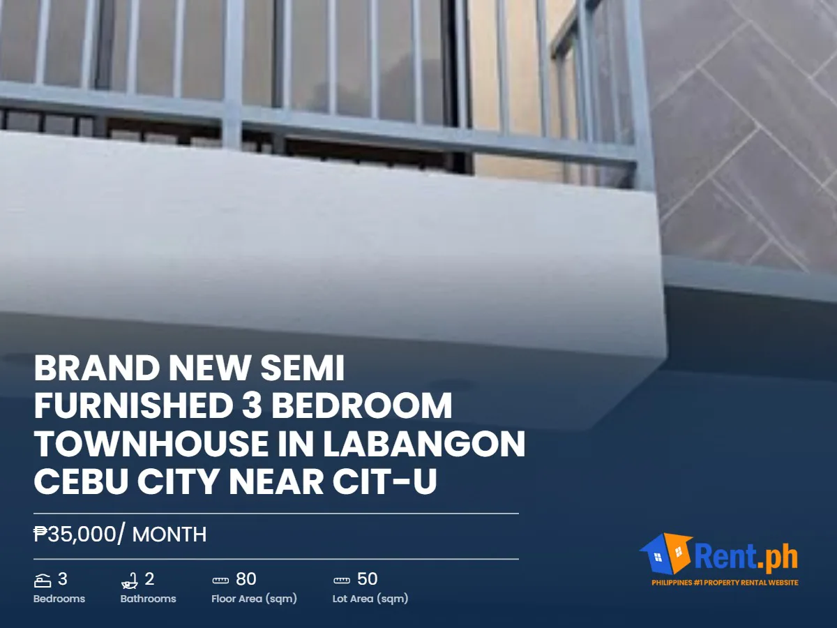 Brand New Semi furnished 3 Bedroom Townhouse in Labangon Cebu City Near CIT-U