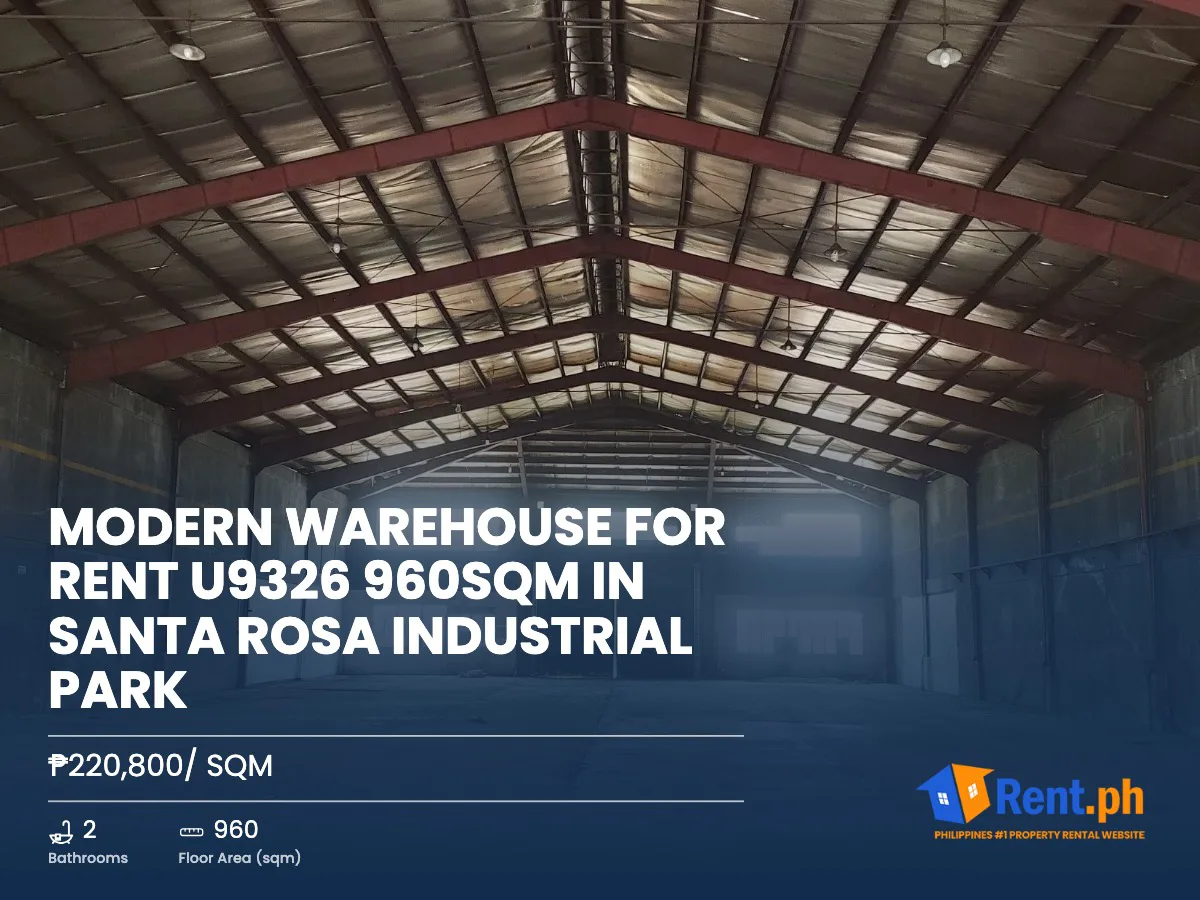 Modern Warehouse For Rent U9326 960sqm in Santa Rosa Industrial Park - Secondary Image
