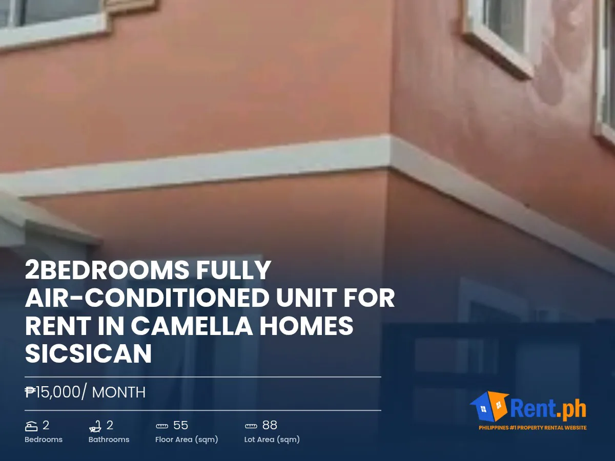 2bedrooms fully Air-Conditioned unit for rent in camella homes sicsican