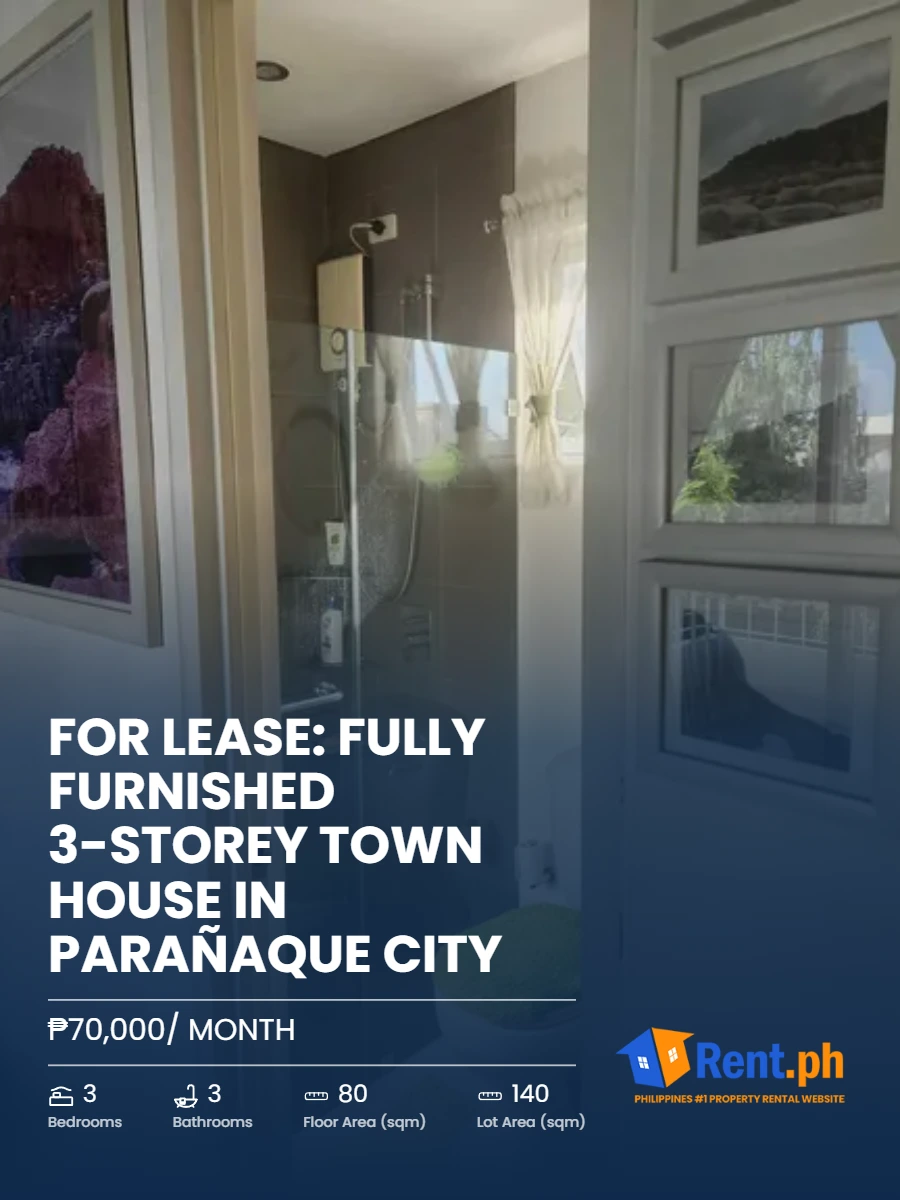 FOR LEASE: Fully Furnished 3-Storey Town House in Parañaque City