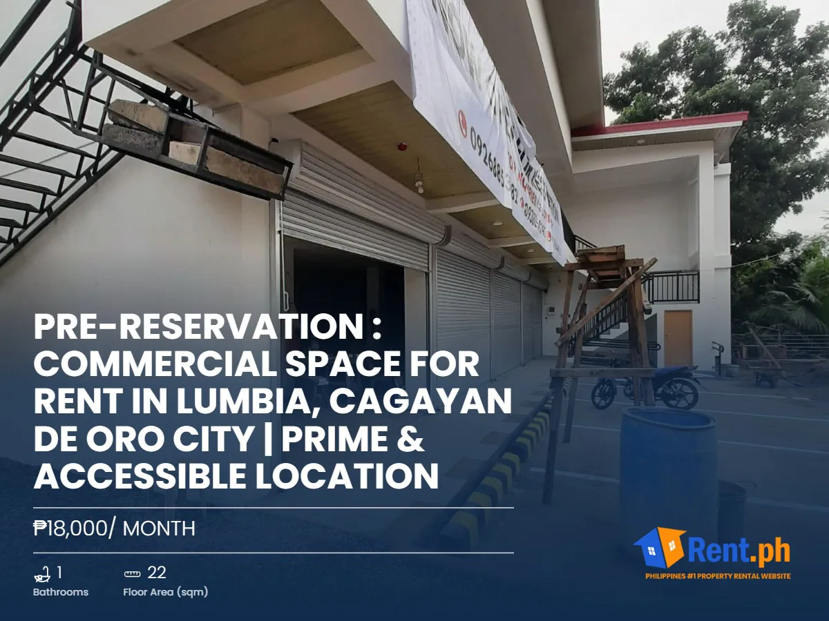 PRE-RESERVATION : Commercial Space for Rent in Lumbia, Cagayan de Oro City | Prime & Accessible Location