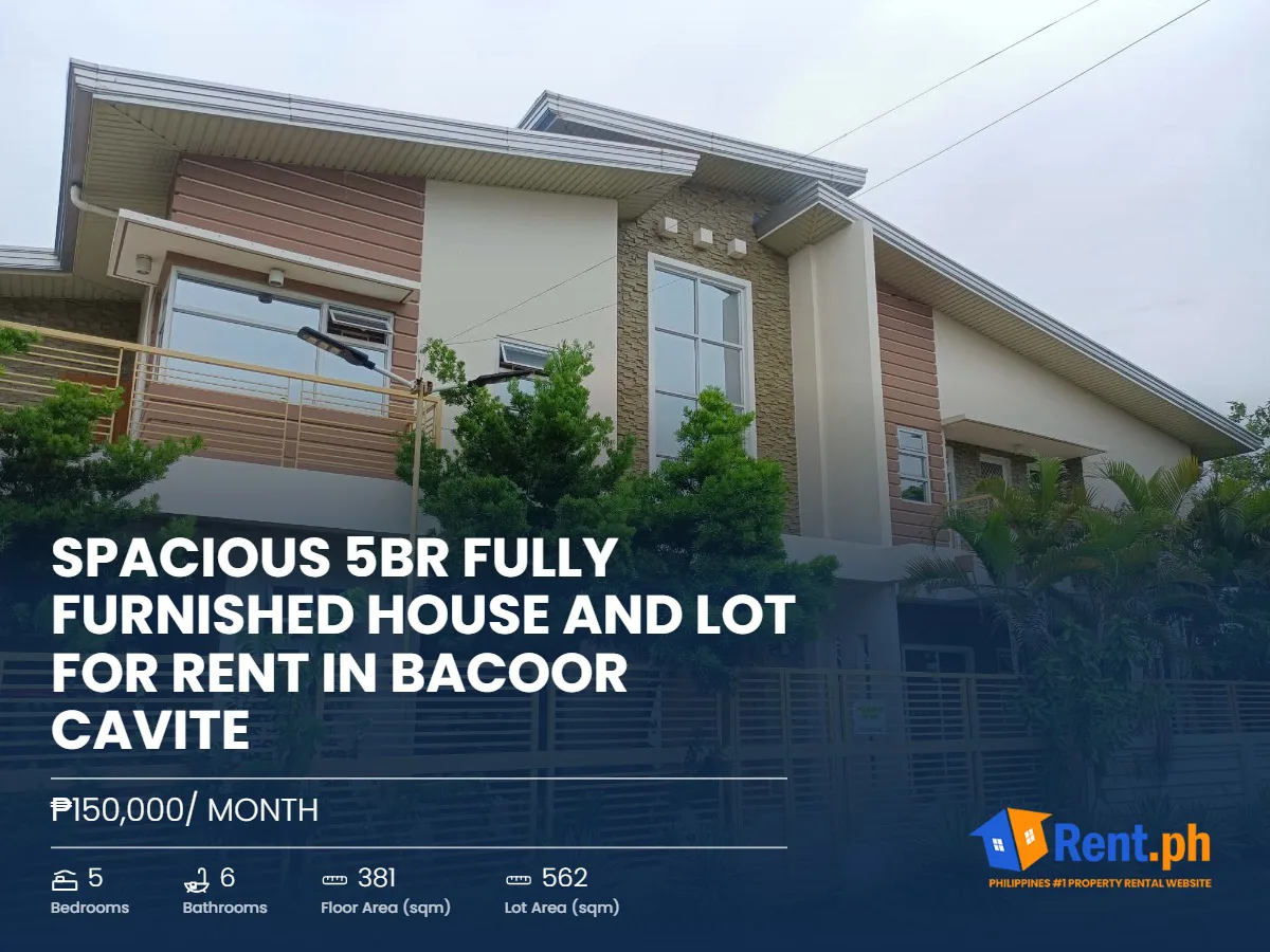 Spacious 5BR Fully Furnished House and Lot For Rent in Bacoor Cavite