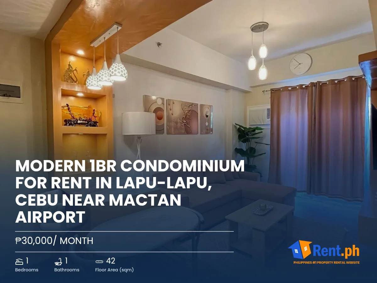 Modern 1BR Condominium For Rent in Lapu-Lapu, Cebu near Mactan Airport