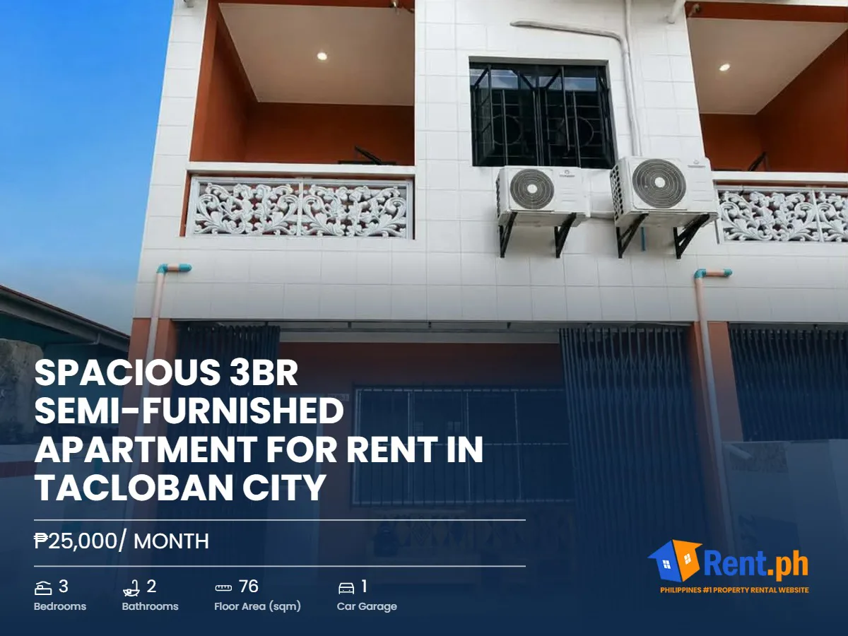 Spacious 3BR Semi-Furnished Apartment For Rent in Tacloban City