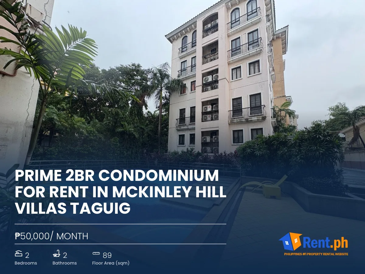 Prime 2BR Condominium For Rent in McKinley Hill Villas Taguig