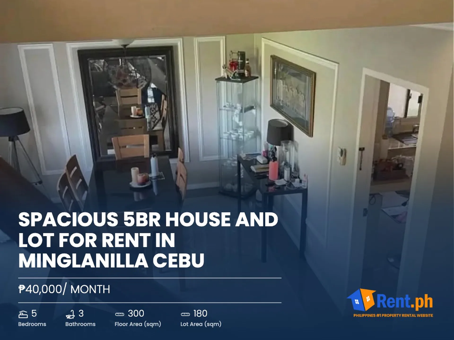 Spacious 5BR House and Lot For Rent in Minglanilla Cebu