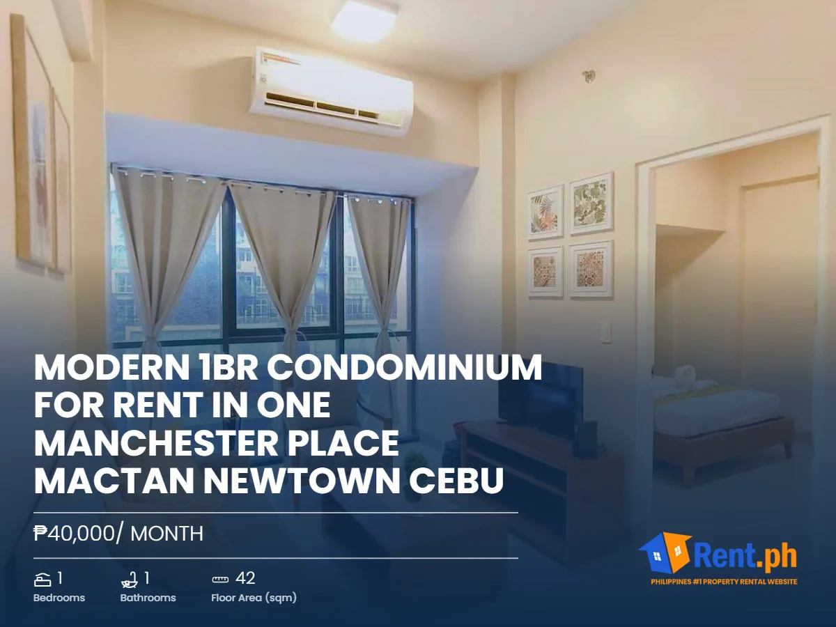 Modern 1BR Condominium For Rent in One Manchester Place Mactan Newtown Cebu