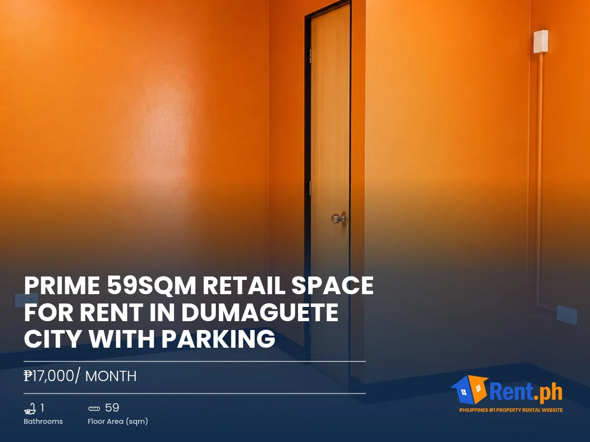 Prime 59sqm Retail Space For Rent in Dumaguete City with Parking