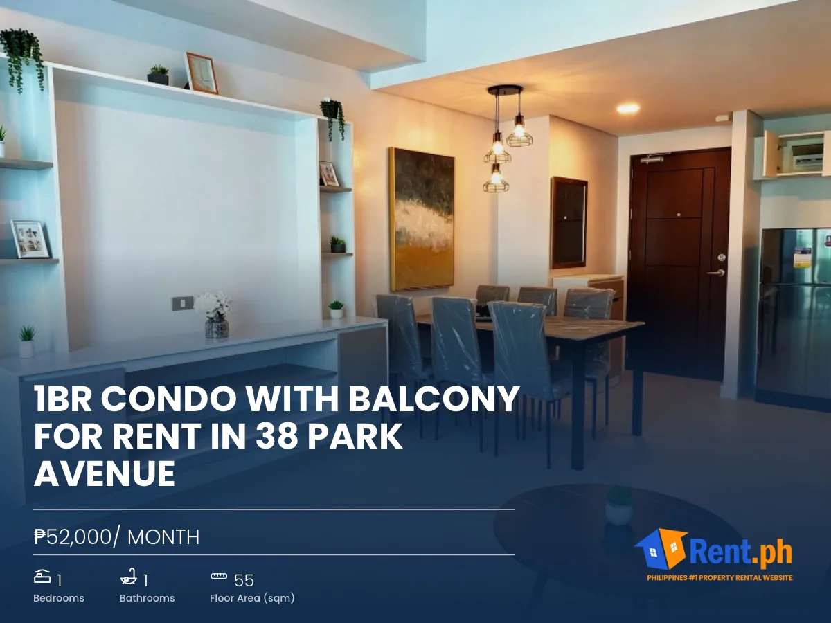 1BR Condo with Balcony for Rent in 38 Park Avenue