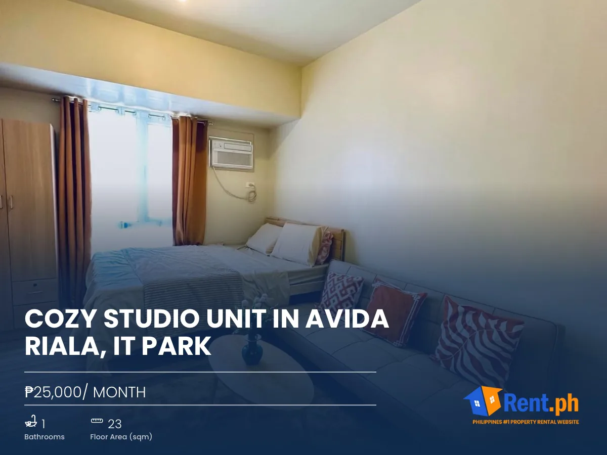Cozy Studio Unit in Avida Riala, IT Park
