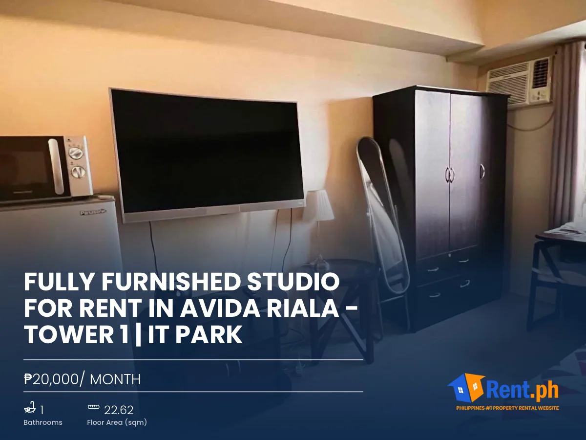 Fully Furnished Studio For Rent in Avida Riala - Tower 1 | IT Park