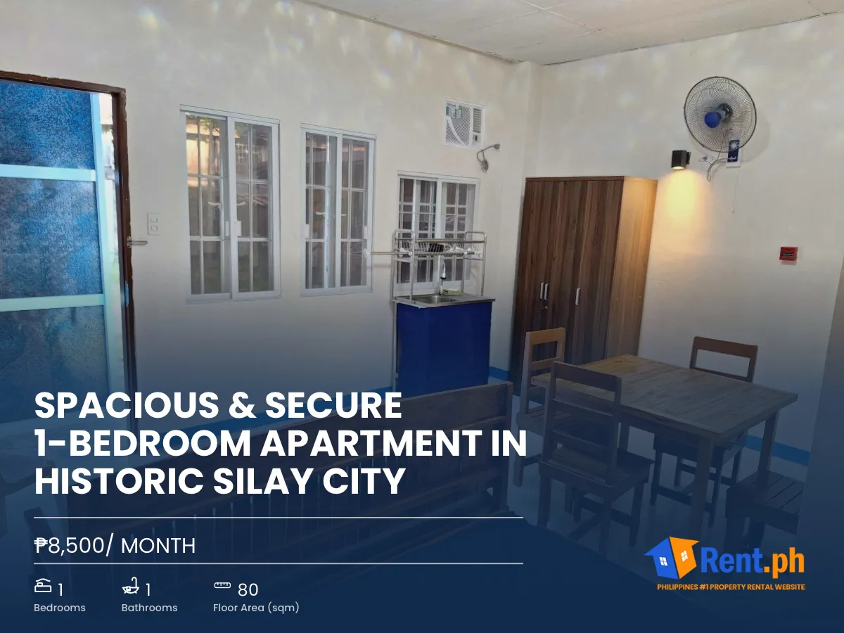 Spacious & Secure 1-Bedroom Apartment in Historic Silay City