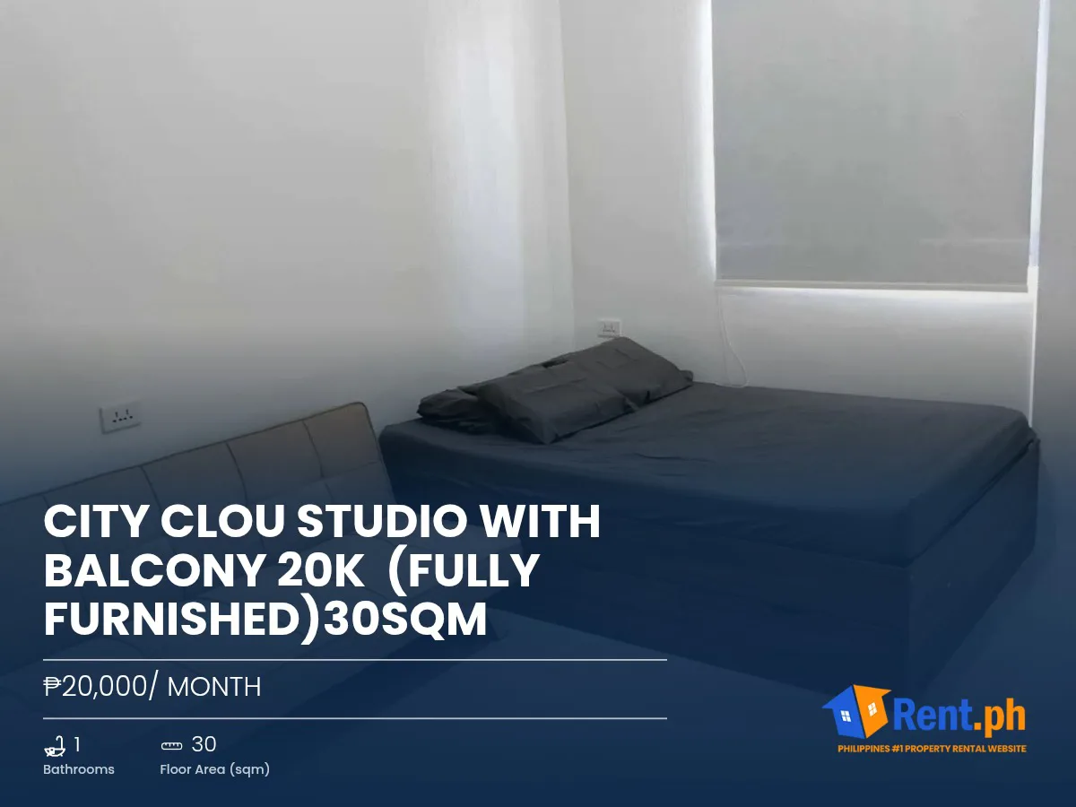 CITY CLOU STUDIO with BALCONY 20K  (fully furnished)30sqm