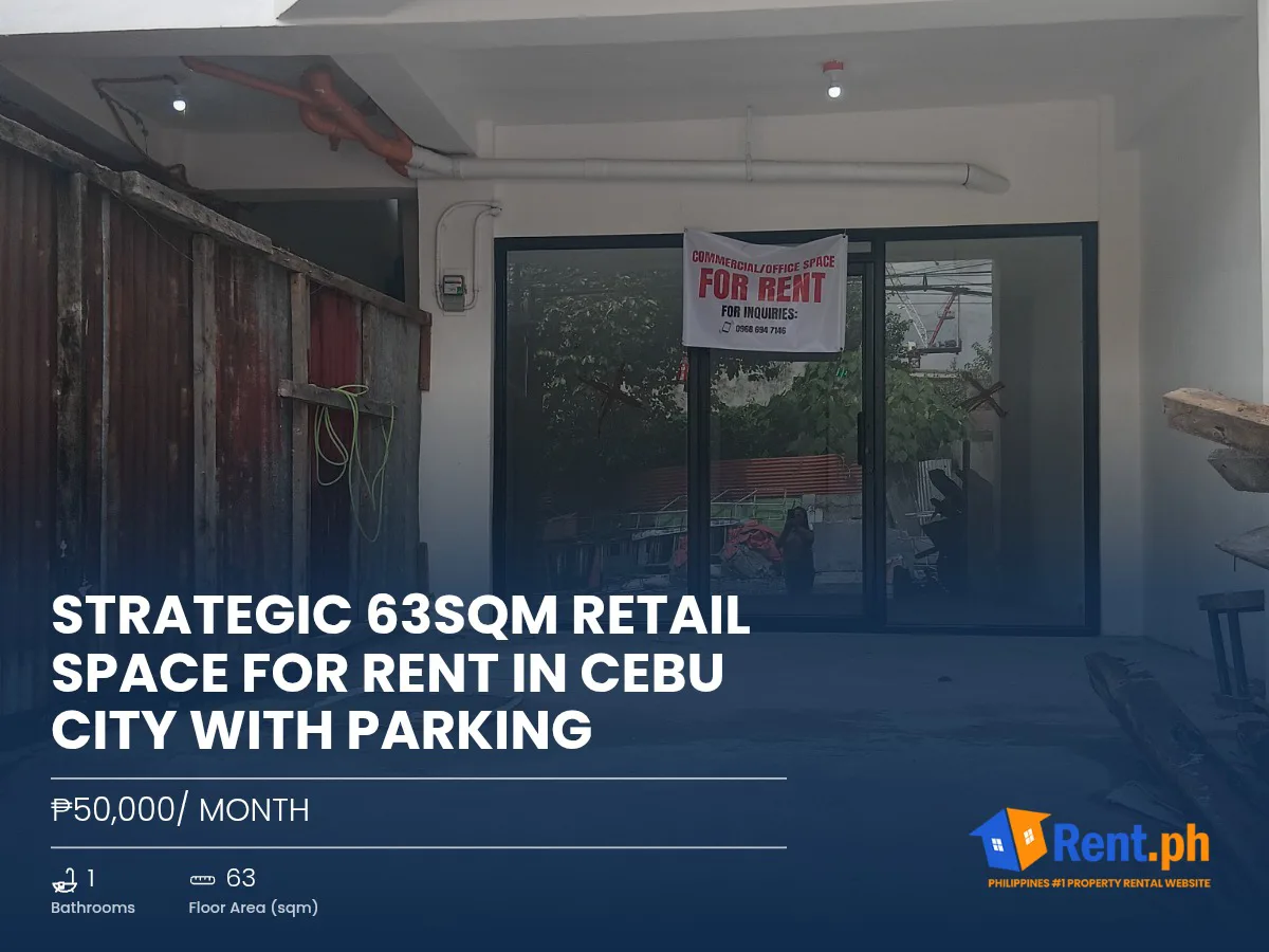 Strategic 63sqm Retail Space For Rent in Cebu City with Parking