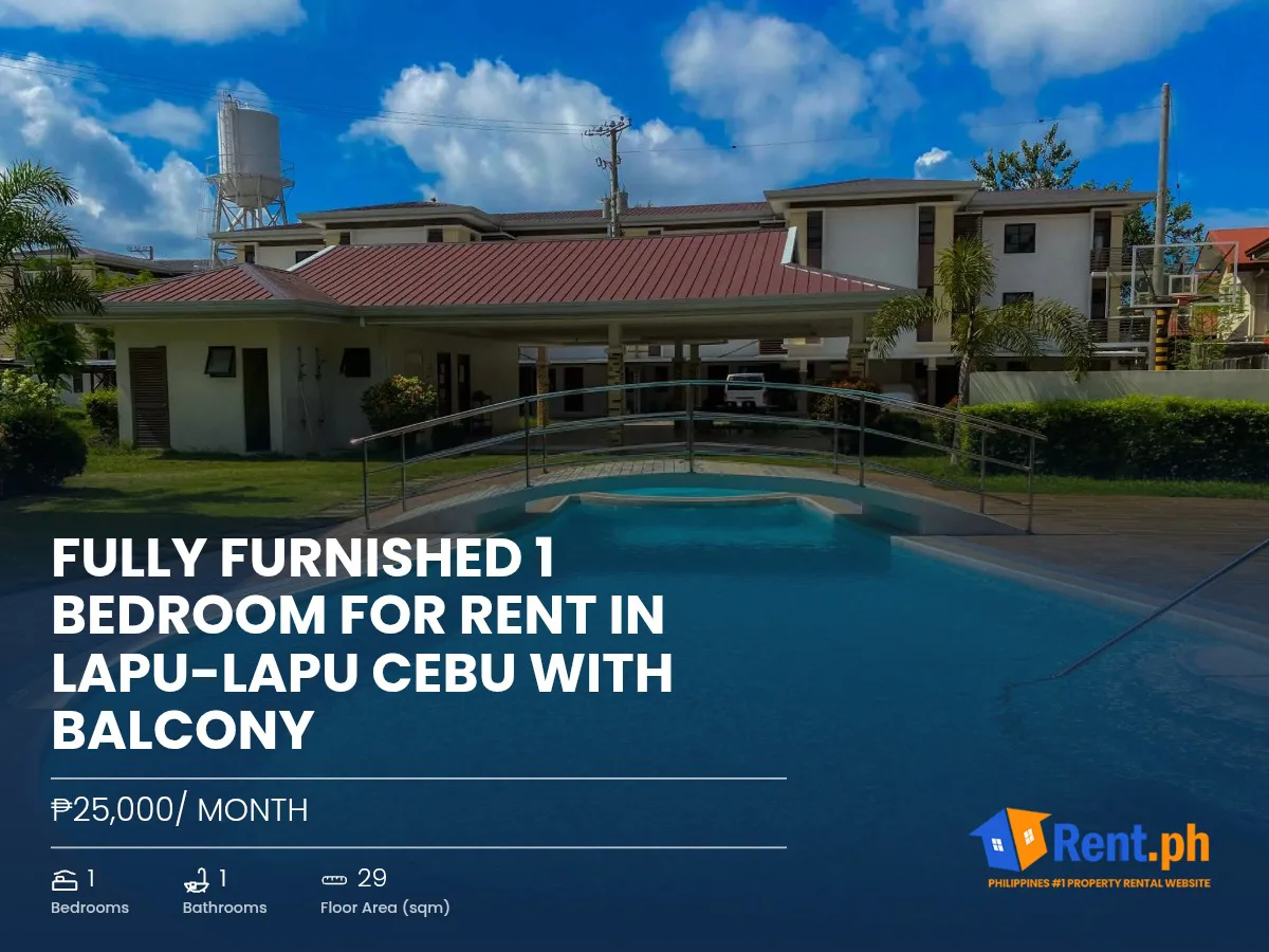 Fully Furnished 1 Bedroom For Rent in Lapu-Lapu Cebu with Balcony