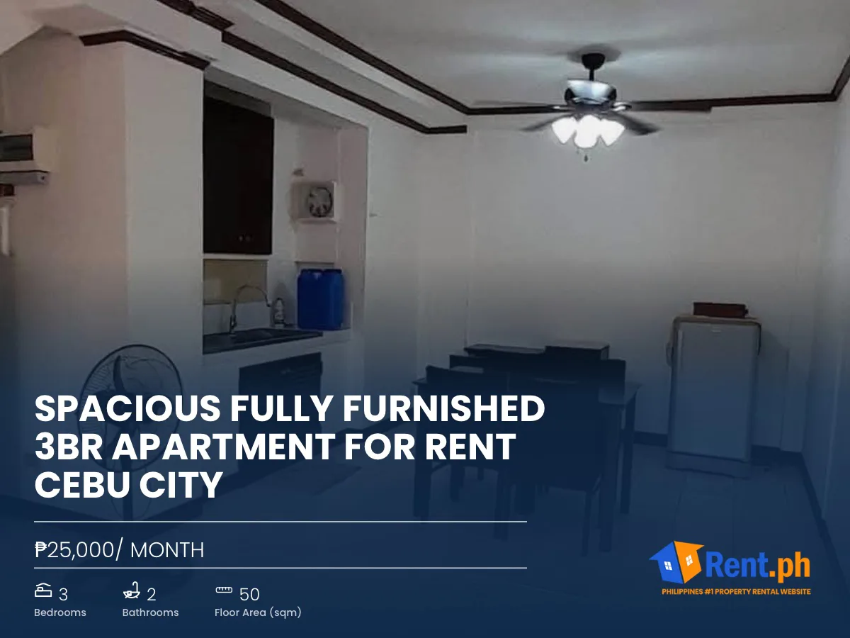 Spacious Fully Furnished 3BR Apartment For Rent Cebu City