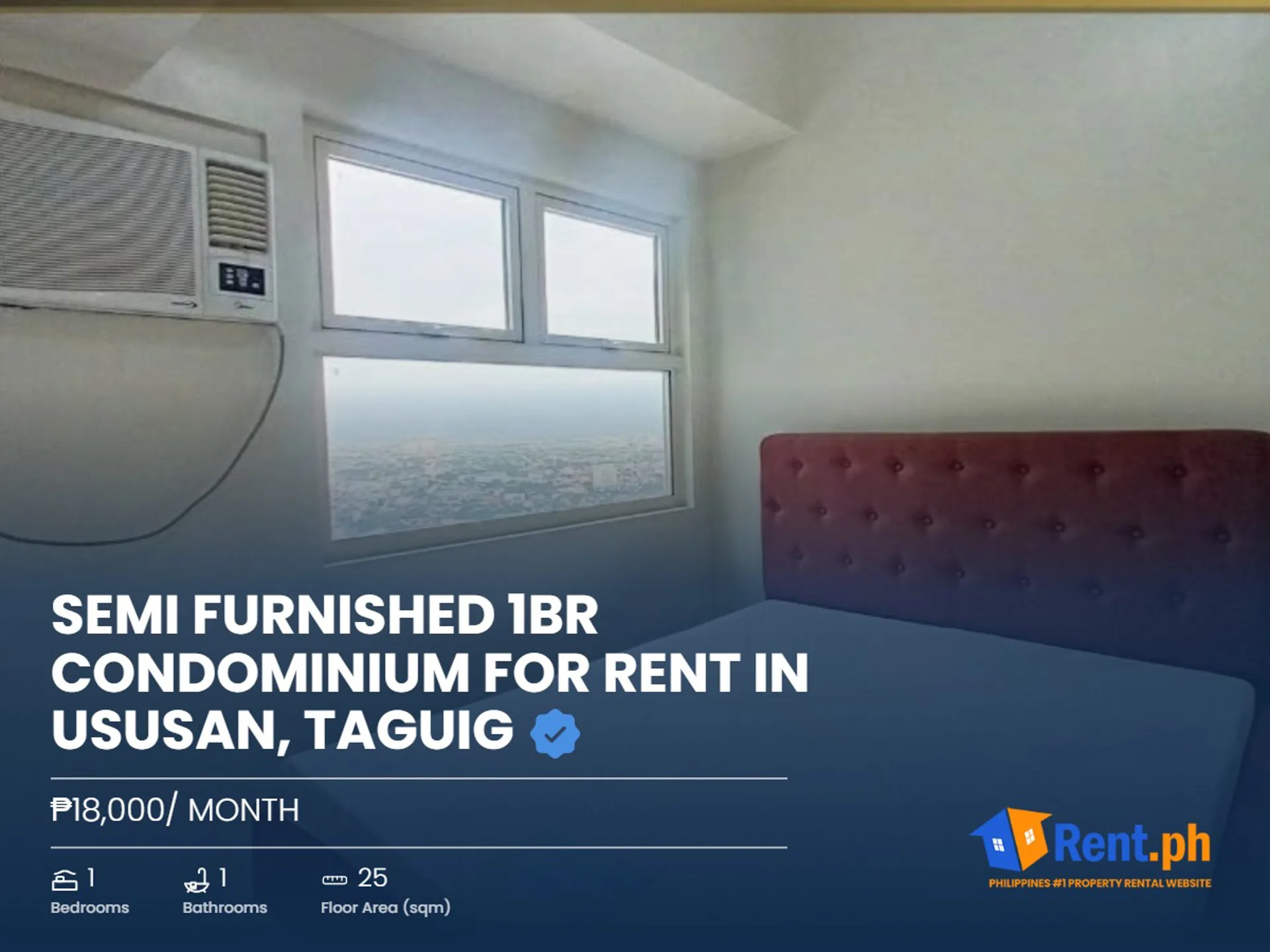 Semi Furnished 1BR Condominium For Rent in Ususan, Taguig