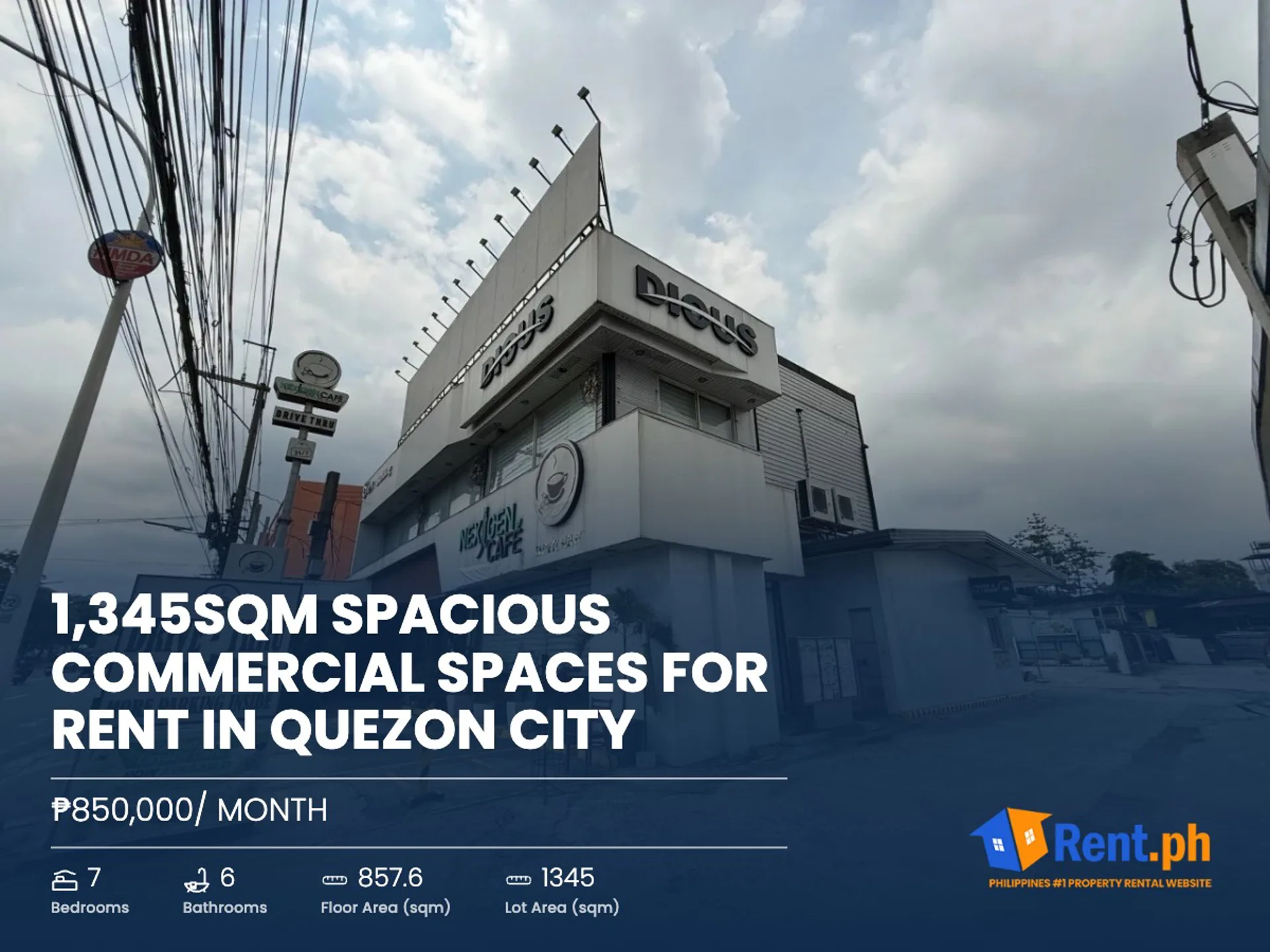1,345SQM Spacious Commercial Spaces For Rent in Quezon City