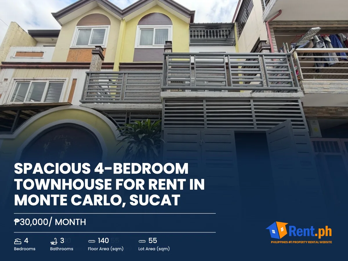 Spacious 4-Bedroom Townhouse for Rent in Monte Carlo, Sucat