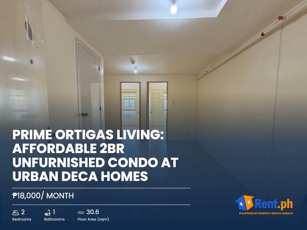 Prime Ortigas Living: Affordable 2BR Unfurnished Condo at Urban Deca Homes